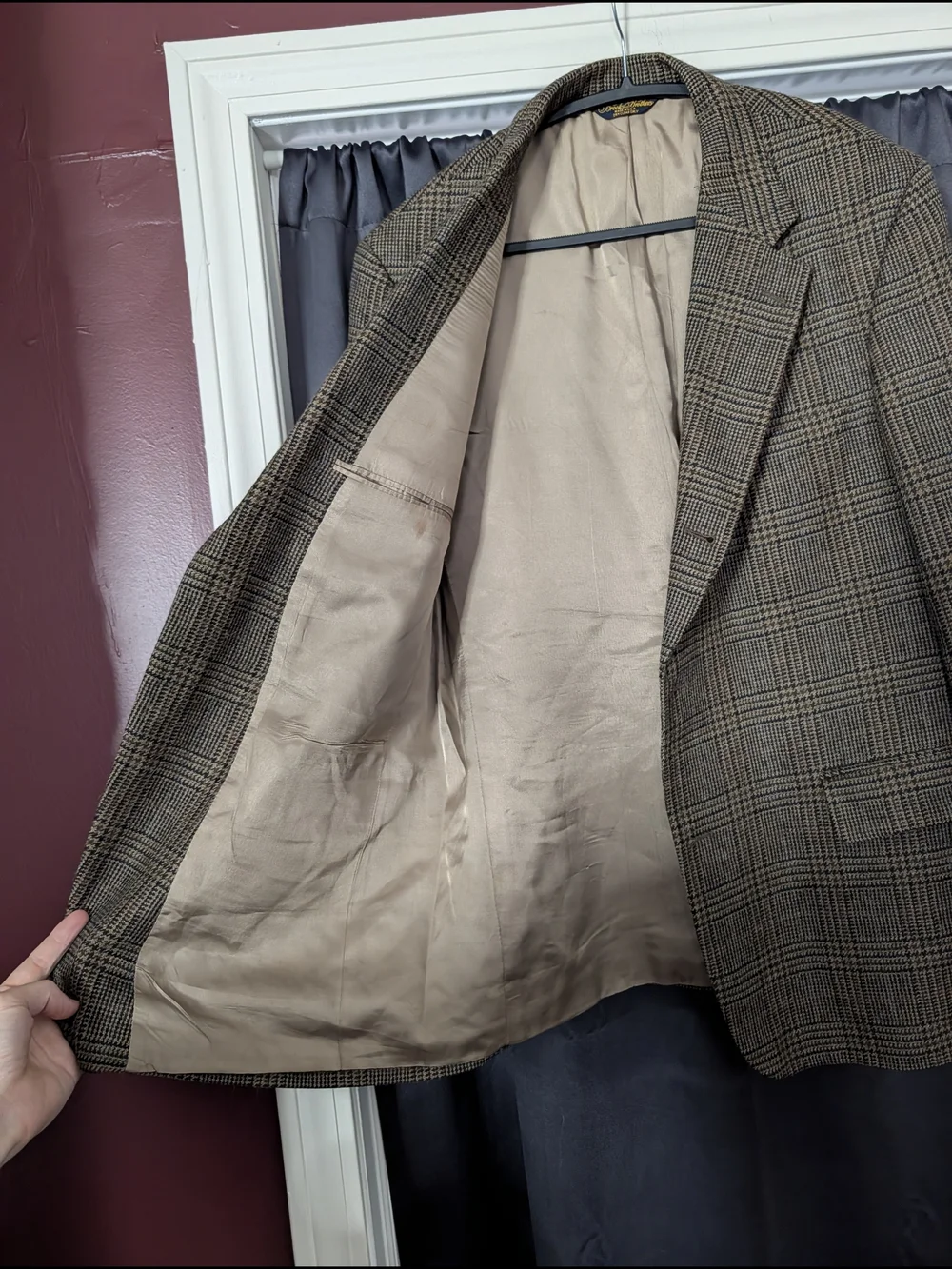 Brooks Brothers Vintage Made in USA Brown Plaid Tweed Sport Coat 43R